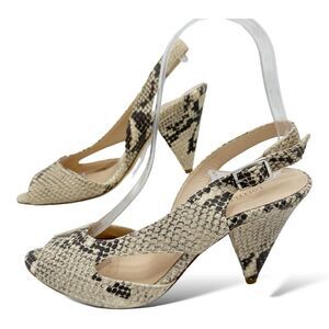 Loeffler Randall Snakeskin Animal Print Slingback Sandals - Neutrals Sandals 6B